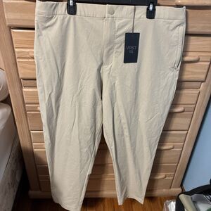VRST Commuter Pants Mens 40 X 28 Slim Fit Zip Pockets 4way Stretch Tan Stone